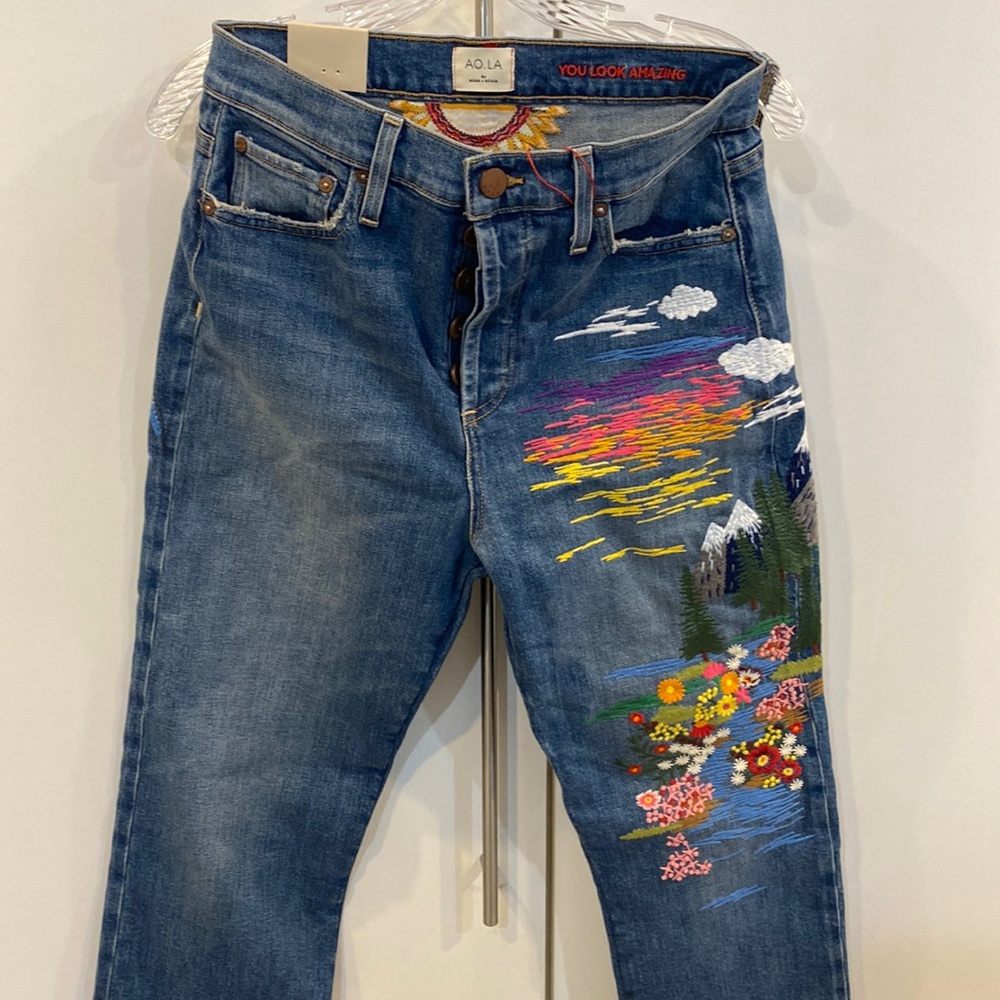 Alice and Olivia embroidered jeans